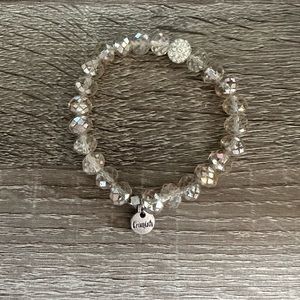 Clear opaque beaded bracelet